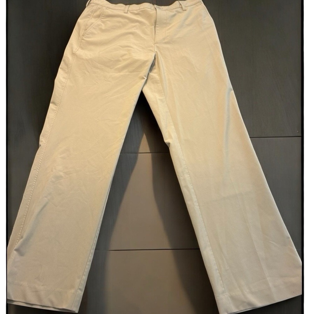 FootJoy Golf Pants Mens‎ 36x32 Beige Stretch Flat Front Performance FJ Wicking